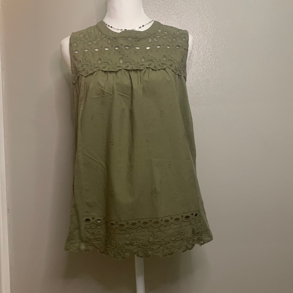 Lucky Brand eyelet sleeveless top medium - Picture 4 of 6